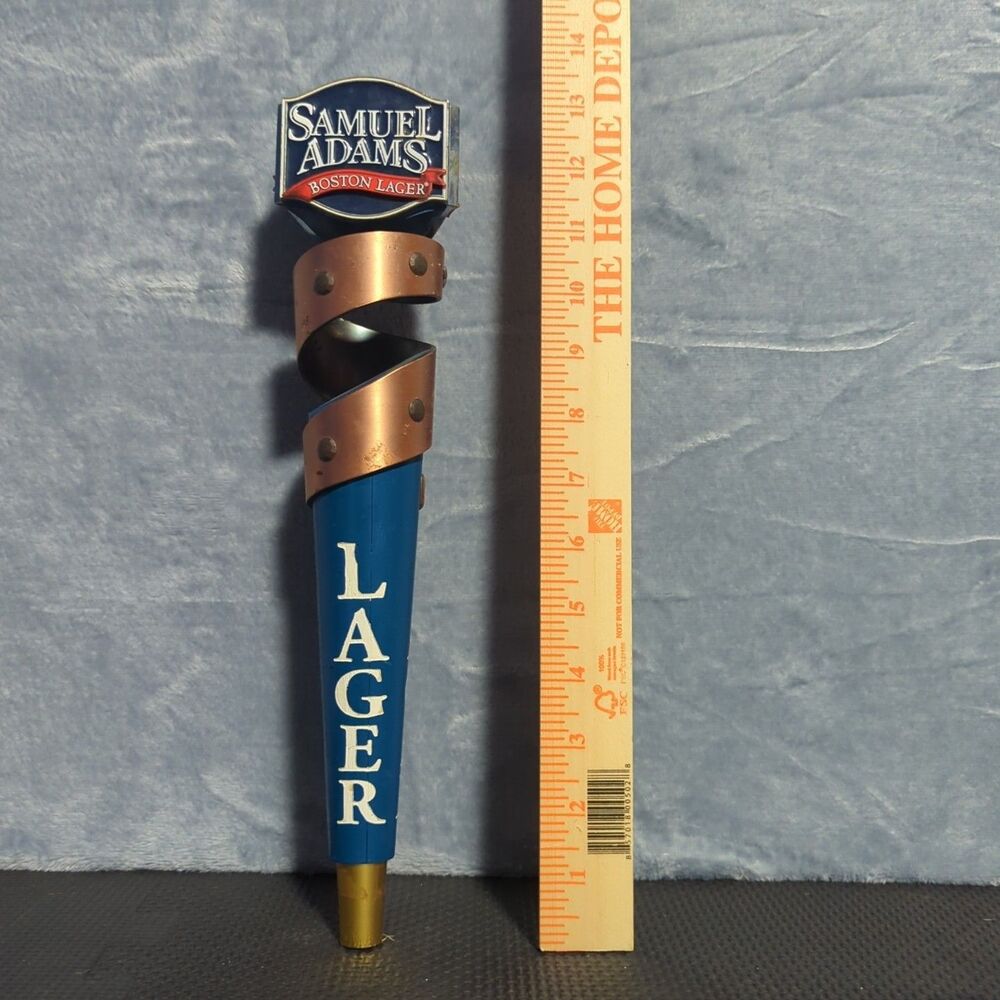 Samuel Sam Adams Boston Lager Copper Ribbon Beer Tap Handle Man Cave Bar 13"